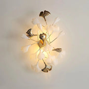 Ceramic Ginkgo Leaf Wall Lamp