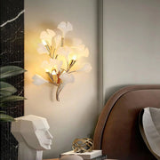 Ceramic Ginkgo Leaf Wall Lamp