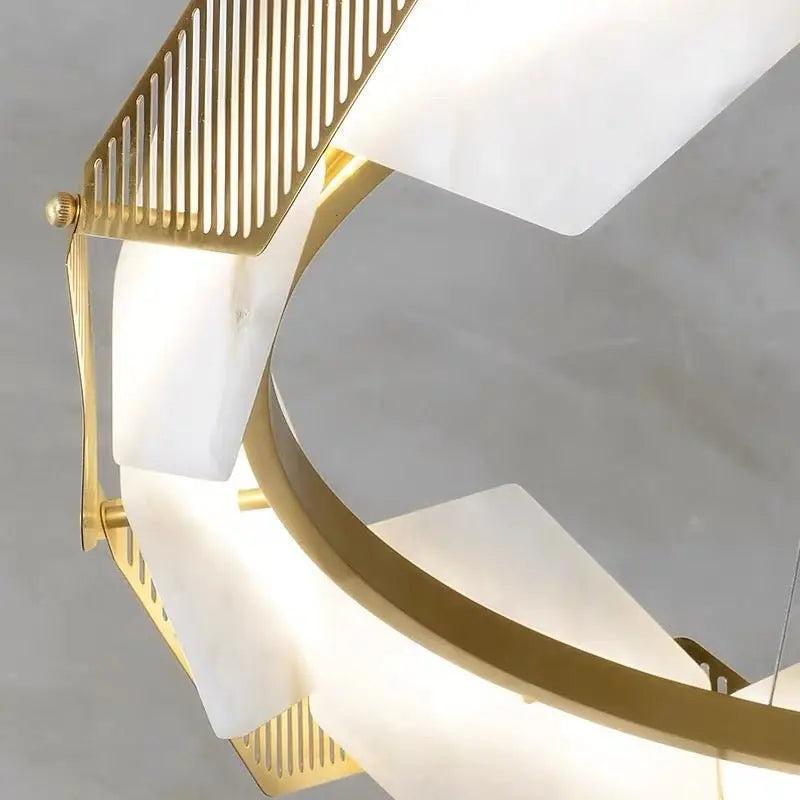 Alabaster Diamond Shaped Modern Chandelier
