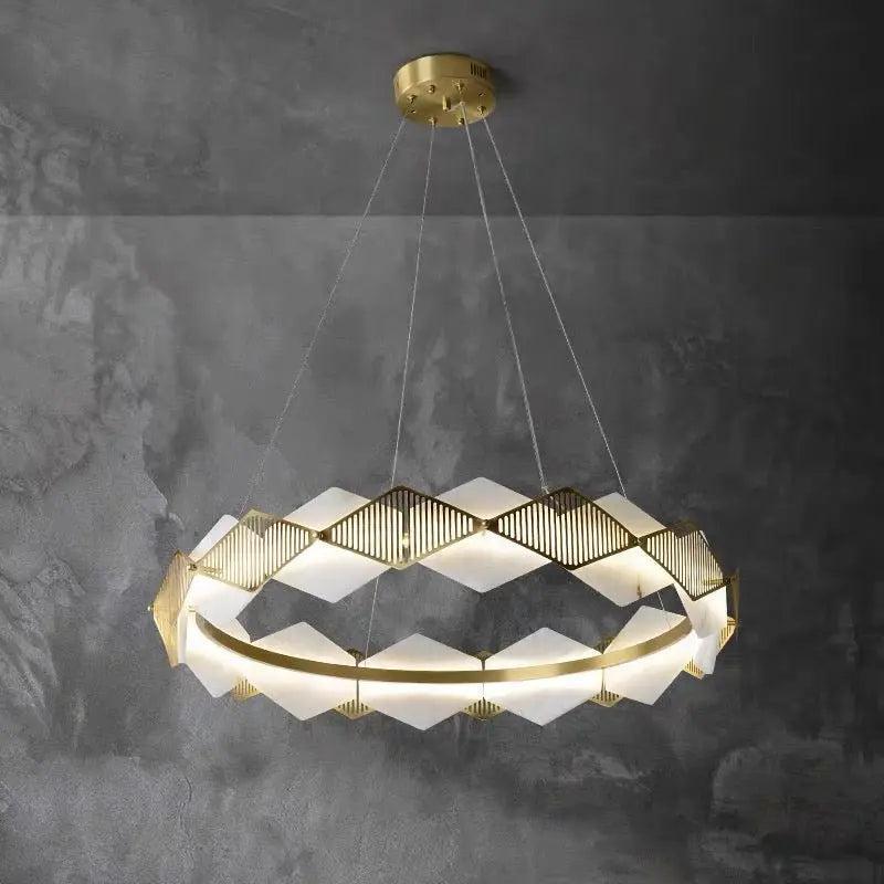 Alabaster Diamond Shaped Modern Chandelier