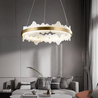 Spain Alabaster Brass Indoor Chandelier Lighting