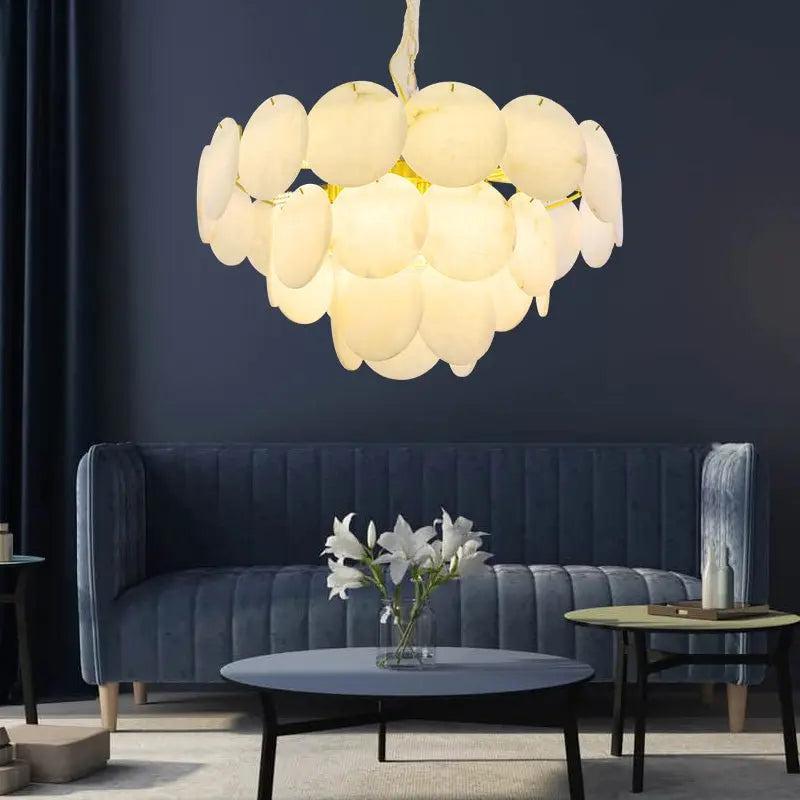 Spain Alabaster Brass Living Room Chandelier