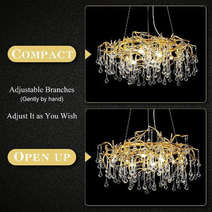 Doris Crystal Round Branch Chandelier 23.5"D GBUd
