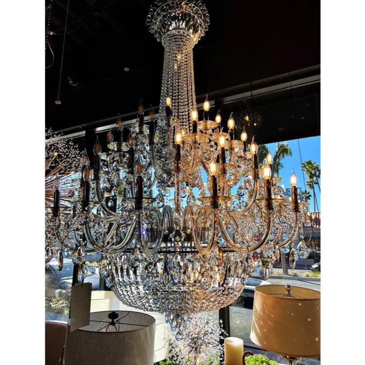 Extra Large European-style Multi-layers Candle Luxury Crystal Chandelier GBUd Art Foyer/Staircase Decorative Light Fixture