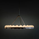 Oliver Modern Alabaster Suter Round Chandelier chandeliers for dining room,chandeliers for stairways,chandeliers for foyer,chandeliers for bedrooms,chandeliers for kitchen,chandeliers for living room Kevin Studio Inc 35.4″  