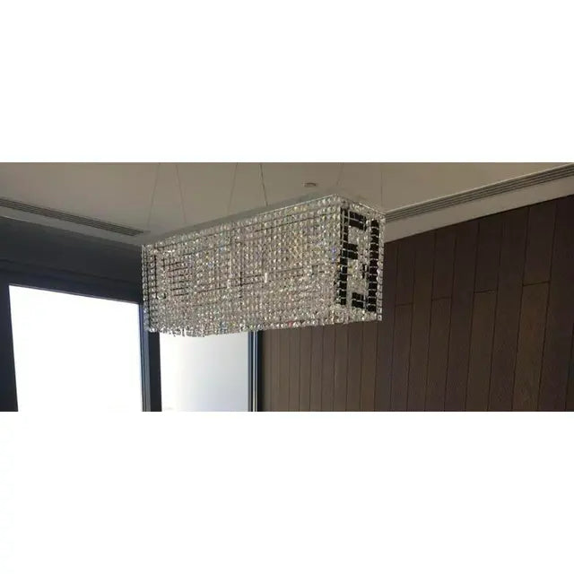 Fendi Modern Rectangular Crystal Chandelier