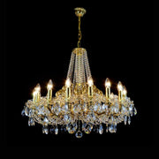 Classical Taurus 16 Light Brass Crystal Glass Chandelier