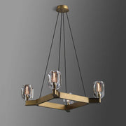 One Tier Square Crystal Chandelier