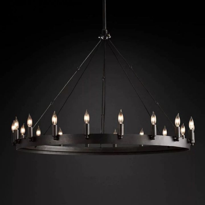 Camina Vintage Candelabra Round Chandelier 38''D