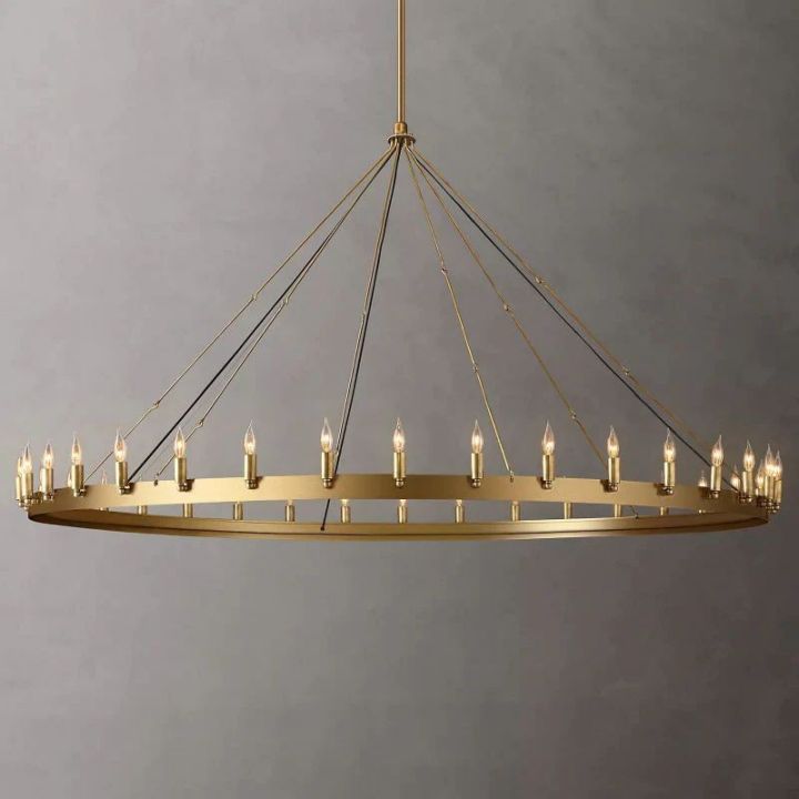 Camina Vintage Candelabra Round Chandelier 73''D