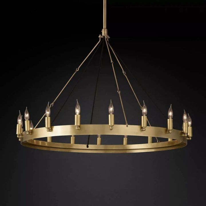 Camina Vintage Candelabra Round Chandelier 38''D