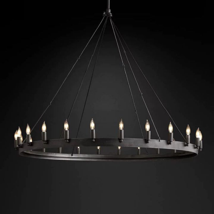 Camina Vintage Candelabra Round Chandelier 50''D