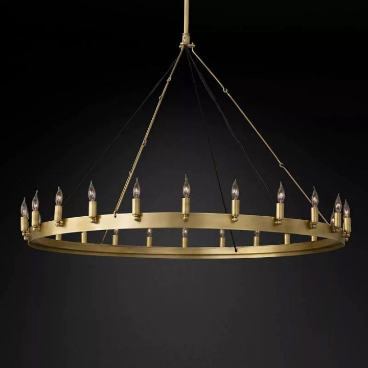 Camina Vintage Candelabra Round Chandelier 50''D