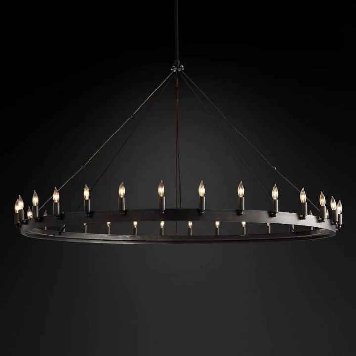 Camina Vintage Candelabra Round Chandelier 63''D
