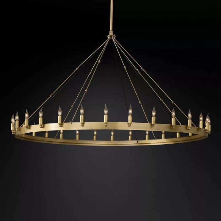 Camina Vintage Candelabra Round Chandelier 63''D