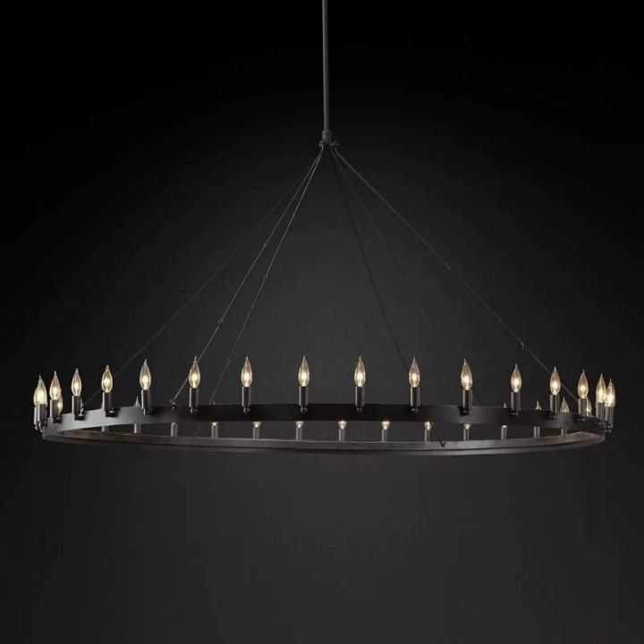 Camina Vintage Candelabra Round Chandelier 73''D