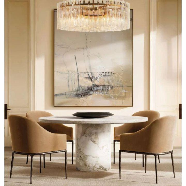 Lattace Smoke Glass Round Chandelier 36''48"