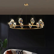 Blus Lighting Prism Crystal Round Chandelier