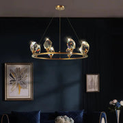 Blus Lighting Prism Crystal Round Chandelier