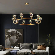 Blus Lighting Prism Crystal Round Chandelier