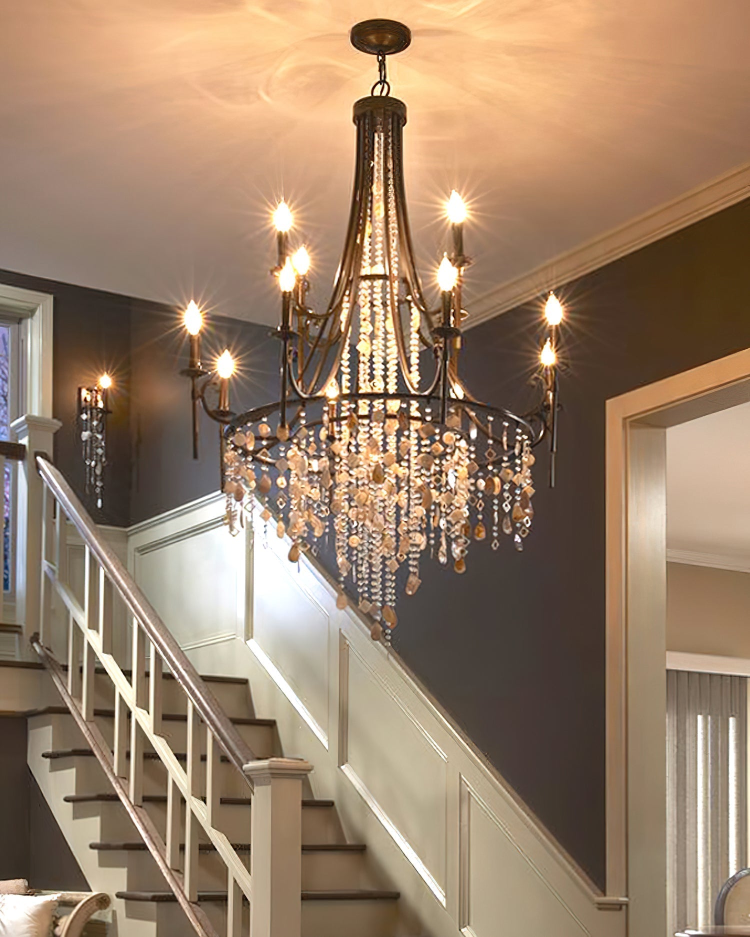 Tatum Lux Shell Crystal Chandelier - Blushlighting