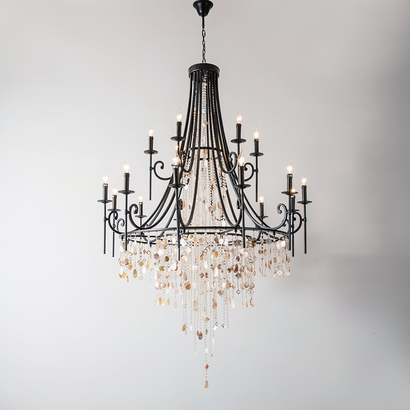 Tatum Lux Shell Crystal Chandelier - Blushlighting