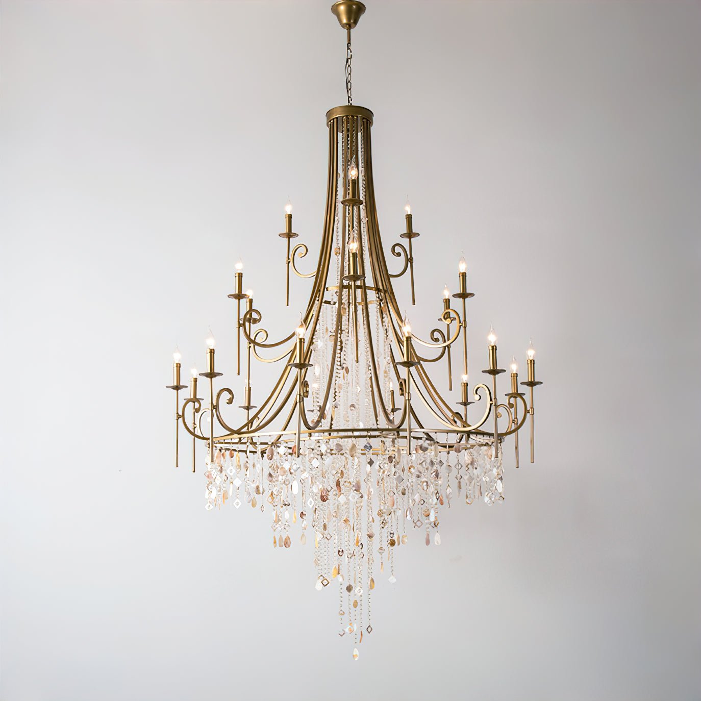 Tatum Lux Shell Crystal Chandelier - Blushlighting