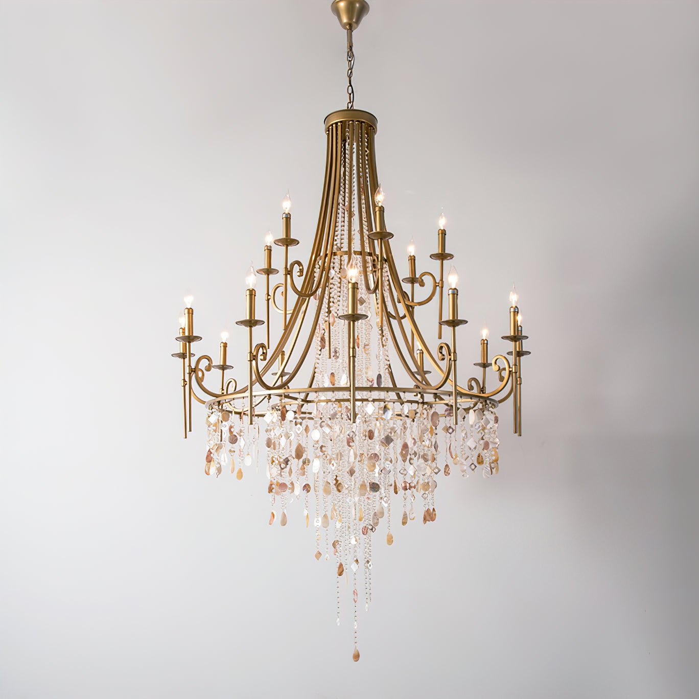 Tatum Lux Shell Crystal Chandelier - Blushlighting