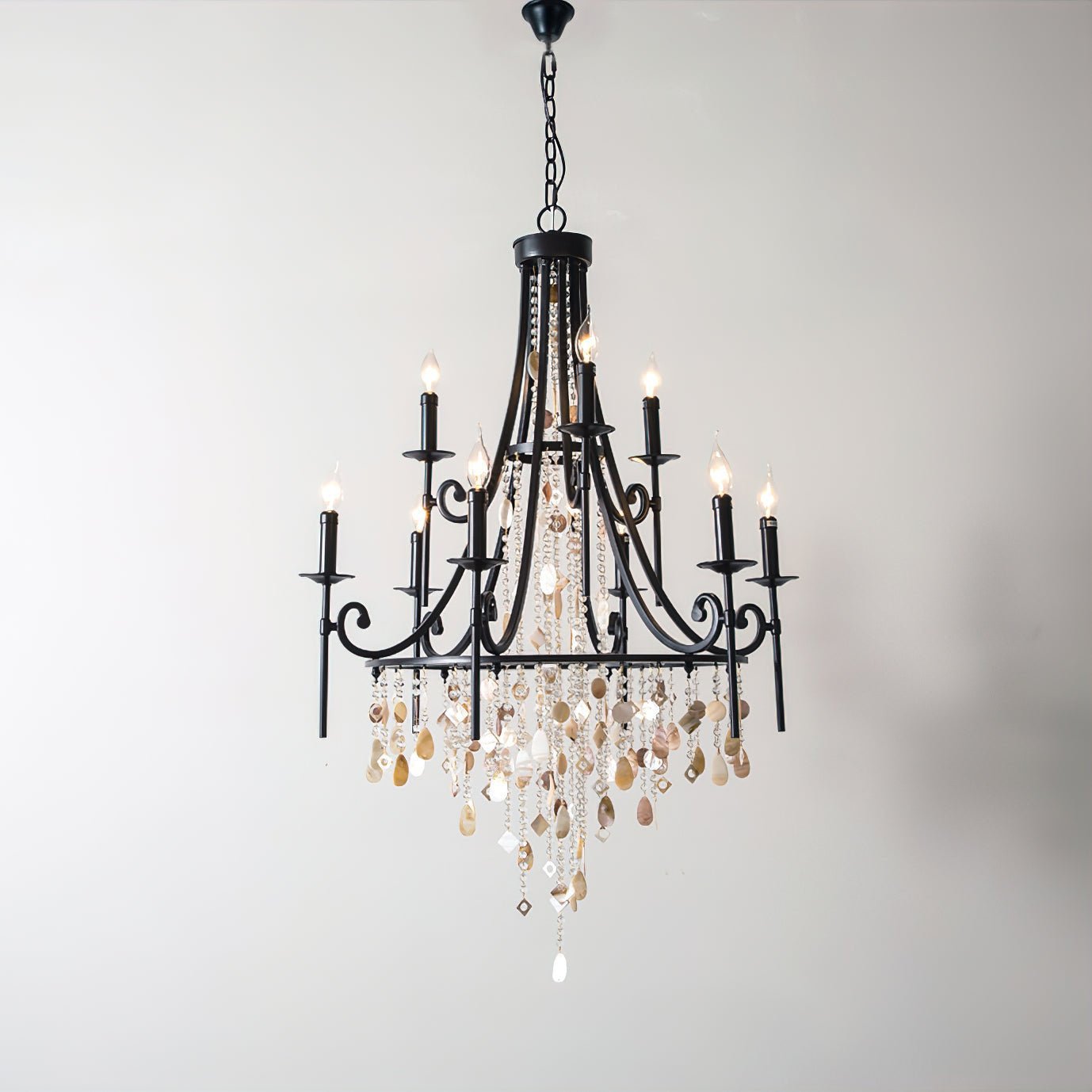 Tatum Lux Shell Crystal Chandelier - Blushlighting