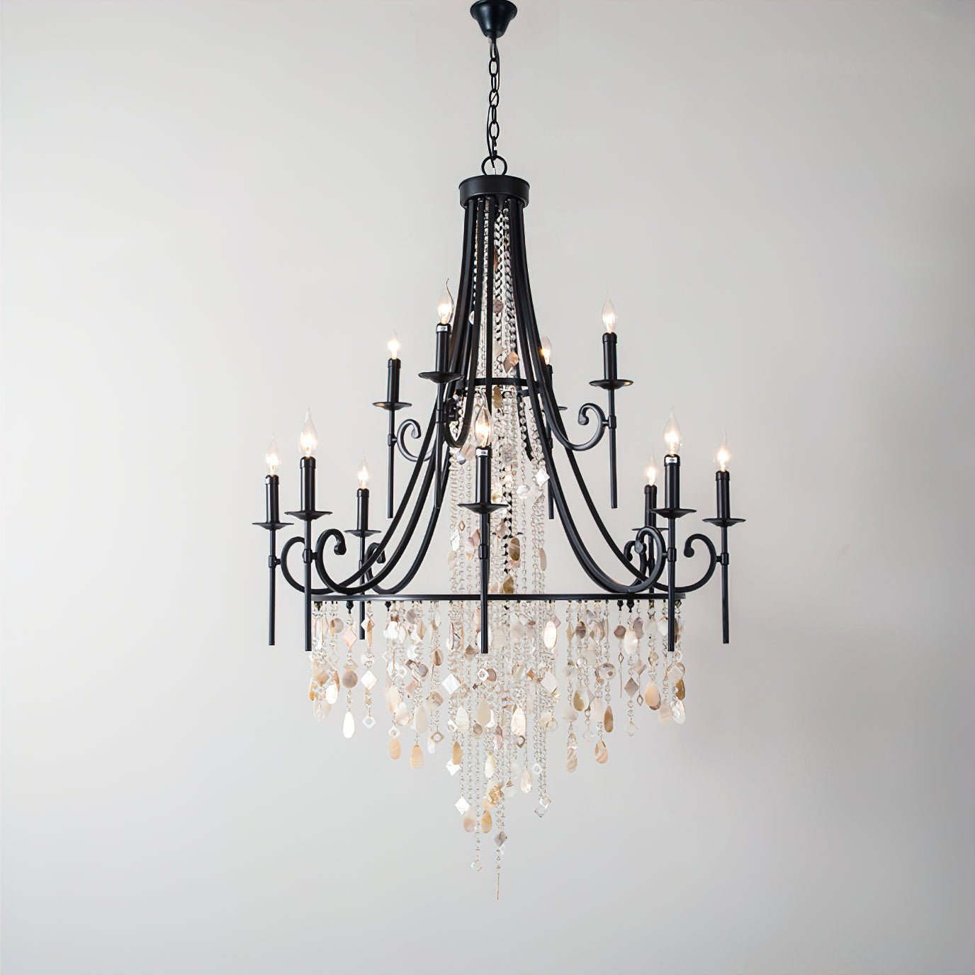 Tatum Lux Shell Crystal Chandelier - Blushlighting