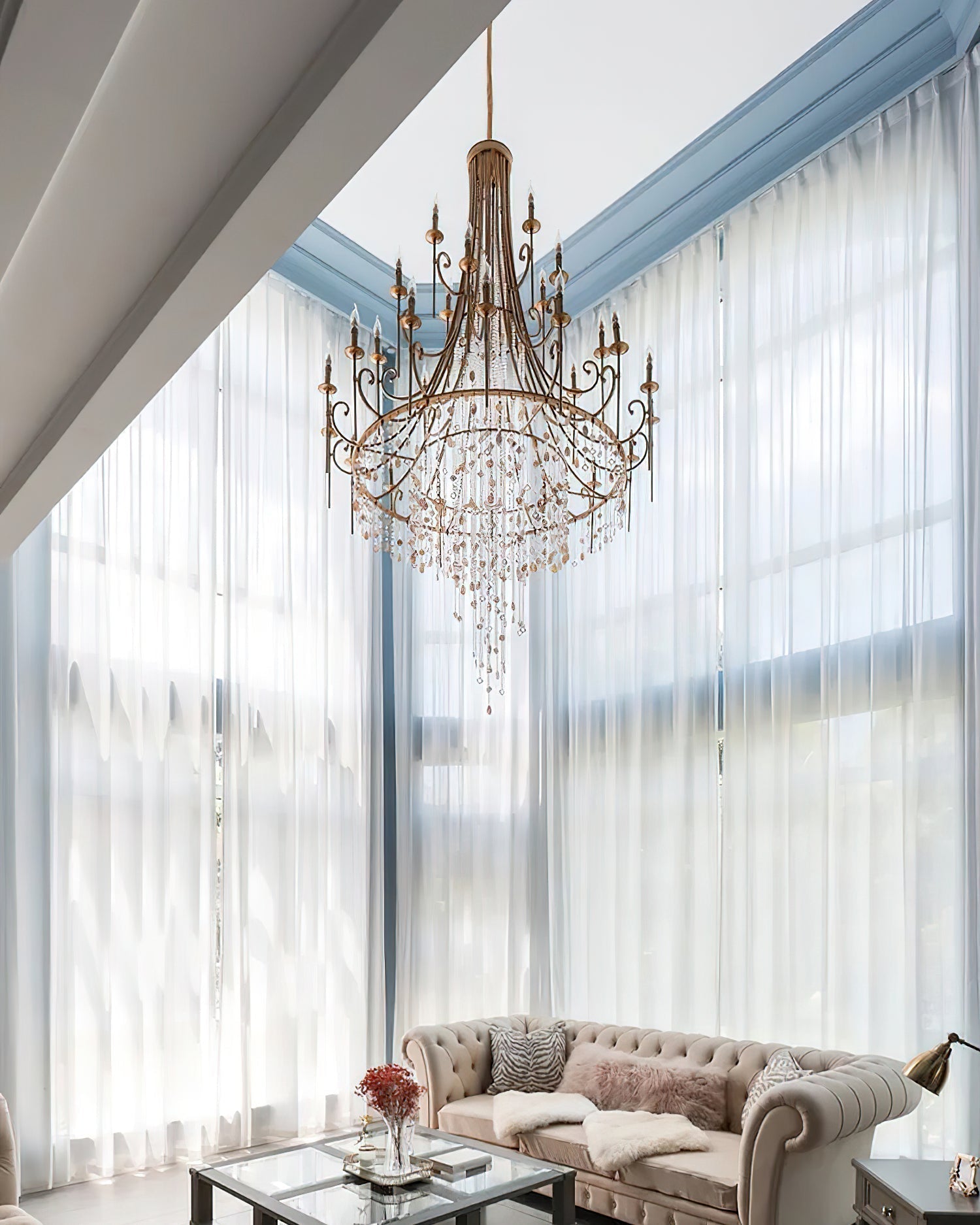 Tatum Lux Shell Crystal Chandelier - Blushlighting