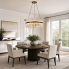 D800-Marble Tile Round Pendant - Black