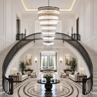 D990 Seven-Layer Striped Column Stair Light - Black
