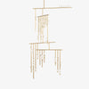 Brass Glass Drop Chandelier