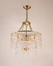 Aletta Melting Drop Crystal Glass Round Chandelier