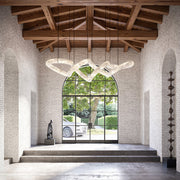 Designer Symmetrical Alabaster Pendant Chandelier