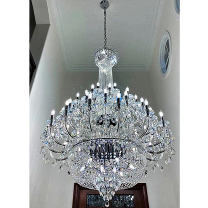 Extra Large European-style Multi-layers Candle Luxury Crystal Chandelier GBUd Art Foyer/Staircase Decorative Light Fixture