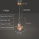 E: D10.2"*H15.7" pendant,chandelier,chandeliers,glass,brass,star,art,designer recommended,dining table,kitchen island,bar,dining bar