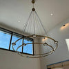 Elara Planet Modern Round Two-Tier Chandelier For Living Room, Foyer Chandelier 60"