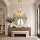 Elegant Ceramic Ginkgo Leaf Chandelier D600 - Matte Gold