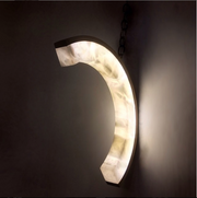 Elegant C-Shaped Alabaster Wall Light