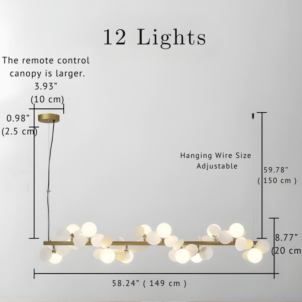 Eli Glass Globes Linear Chandelier For Dining Room Seus Lighting