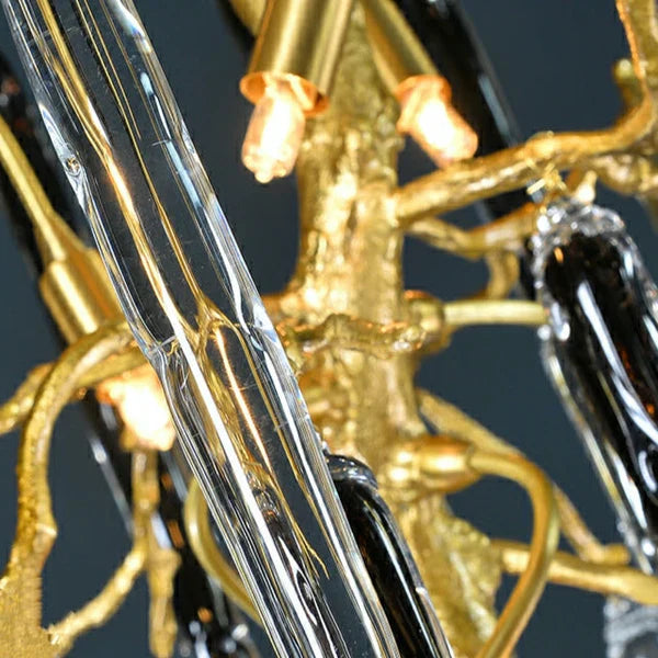Extra Large Brass Tree Branch LED Chanderlier Crystal Bar Drops Ceiling Light Fixture For Foyer Living Room Hall