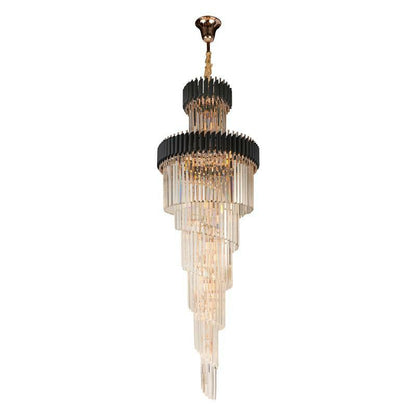 Extra Large Vertical Long Crystal Foyer Hallway Chandelier