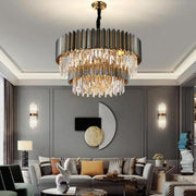 Blus Lighting Flavian Double Tier Crystal Chandelier