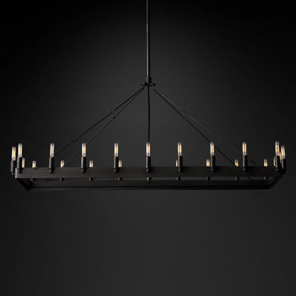 Camina Vintage Filament Rectangle Chandelier 52‘’L
