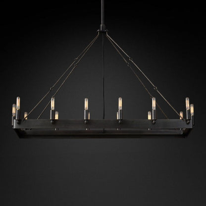 Camina Vintage Filament Rectangle Chandelier 41‘’L
