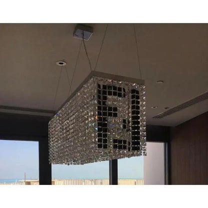 Fendi Modern Rectangular Crystal Chandelier