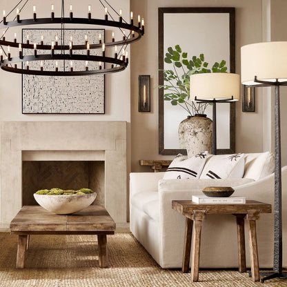 Camina Vintage Filament 2-Tier Round Chandelier 38‘’D
