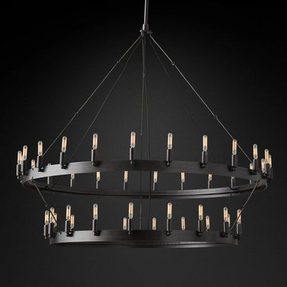 Camina Vintage Filament 2-Tier Round Chandelier 50‘’D
